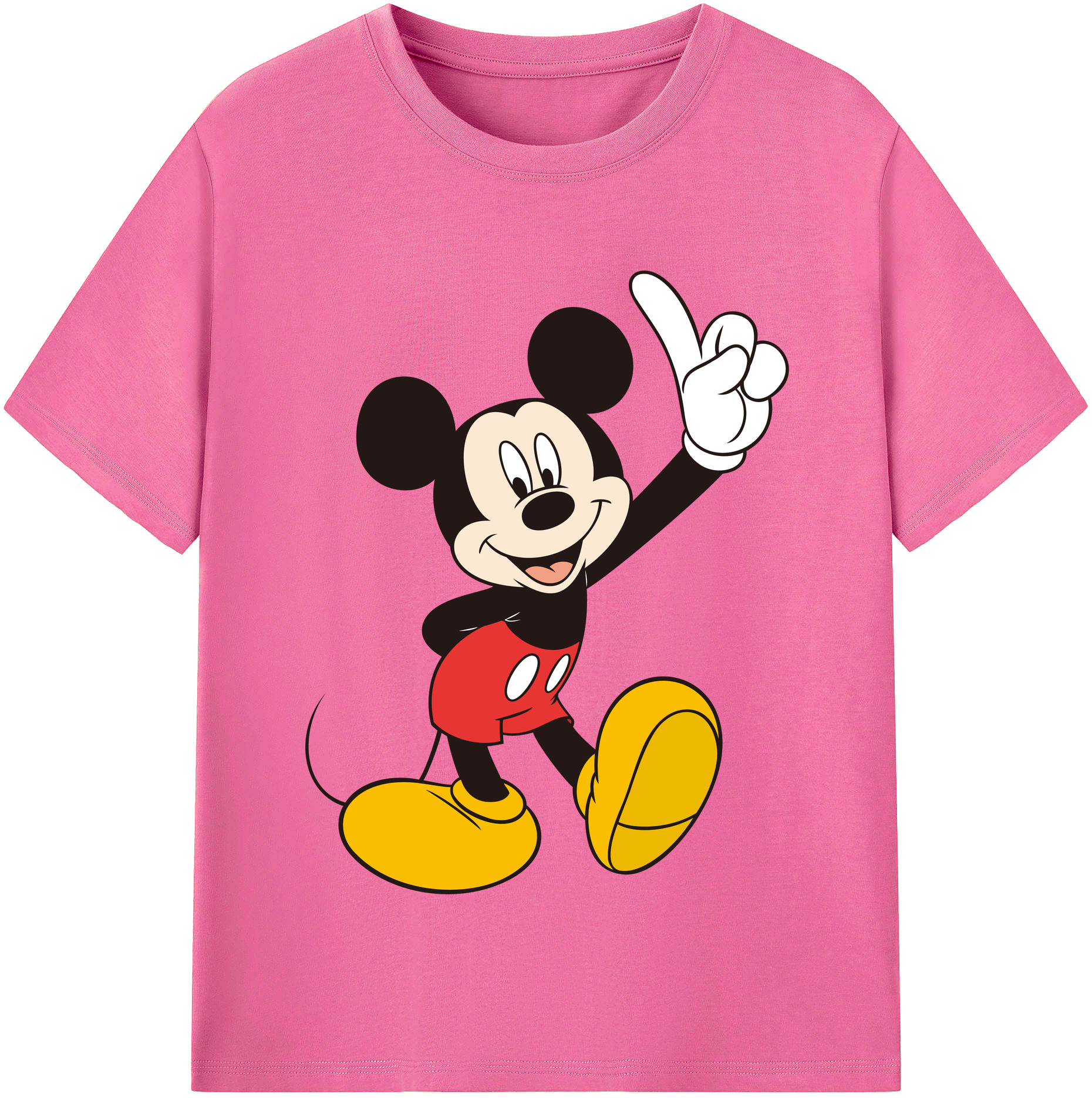 （画像用） ミッキーマウス Mickey Mouse レディースカジュアルプリントTシャツ（綿100％）